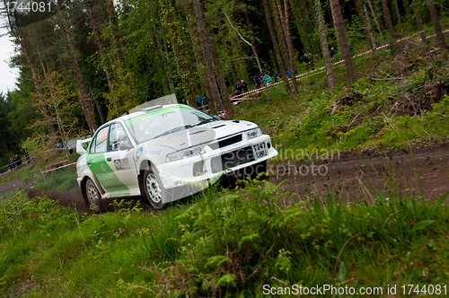 Image of J. Laverty driving Mitsubishi Evo