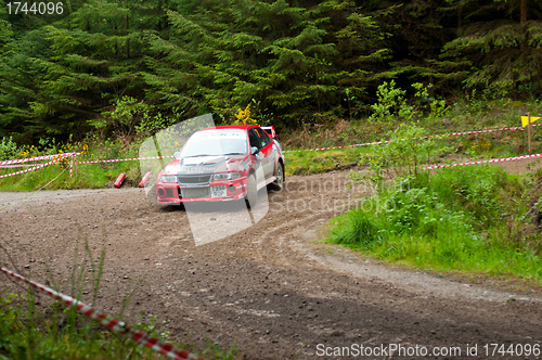 Image of S. Wright driving Mitsubishi Evo