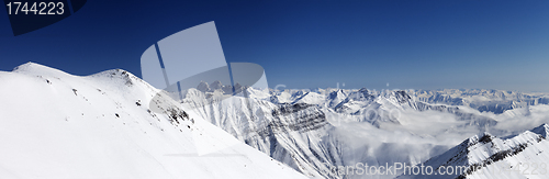 Image of Panorama of winter mountains. Caucasus Mountains, Georgia