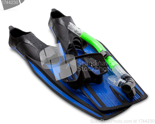 Image of Mask, snorkel and flippers