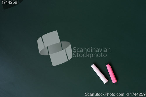 Image of Smudged blackboard background with chalk and copy space