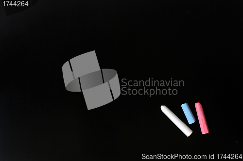Image of Smudged blackboard background with chalk and copy space