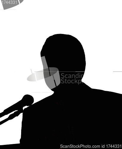 Image of Silhouette of the man with microphone