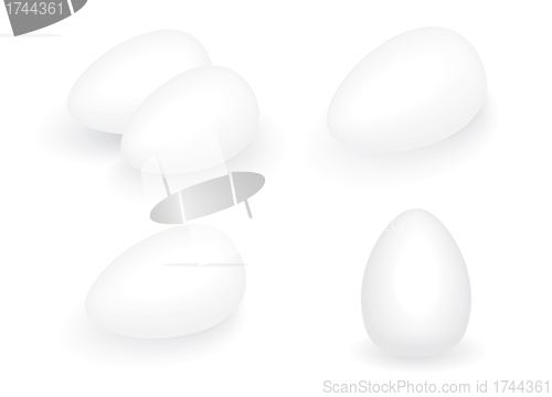 Image of white Easter eggs