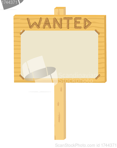 Image of wooden sign Wanted
