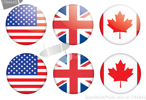 Image of badges with flags