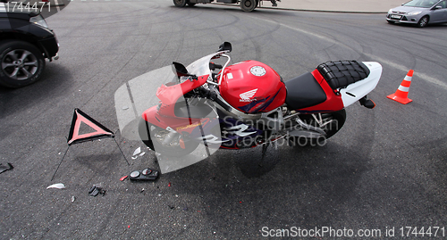 Image of crashed motorcycle