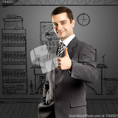 Image of Business Man Shows Well Done