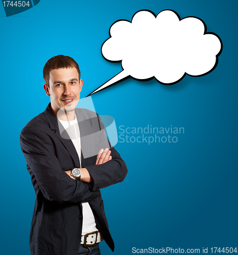 Image of Business Man With Speech Bubble