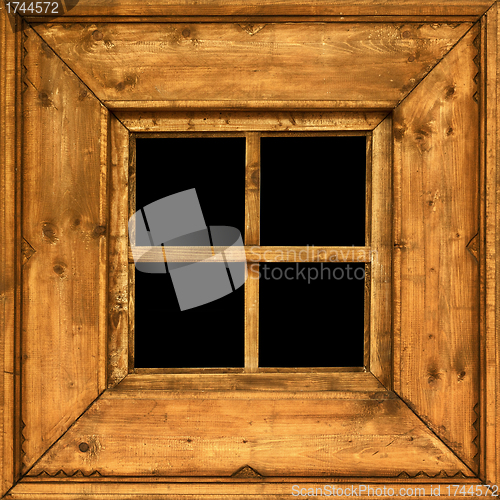 Image of Old wooden rural window frame