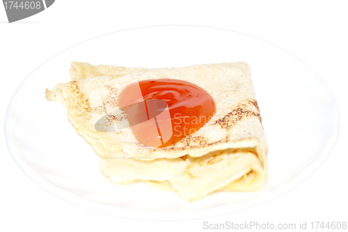 Image of pancake with a jam                    