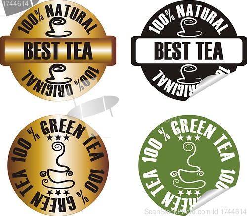 Image of vector tea stamp set