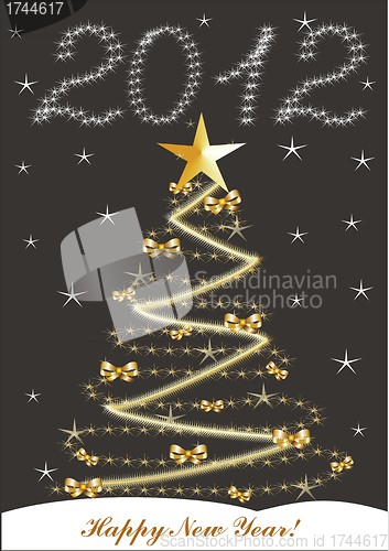 Image of christmas and new year card  with 2012 on a black background 