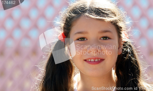 Image of A little girl smiling