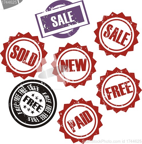 Image of vector grunge stamp set
