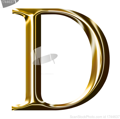 Image of gold alphabet symbol    -  uppercase  letter       