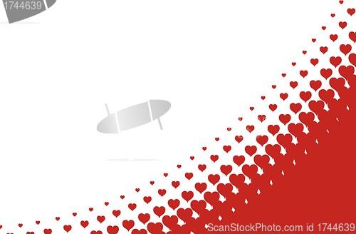 Image of valentines heart halftone background in vector 