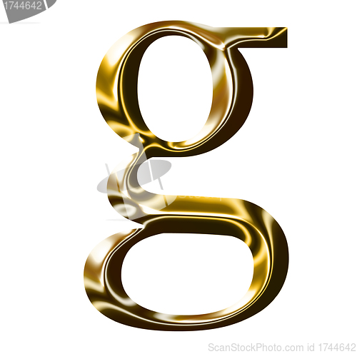 Image of gold alphabet symbol    -  lowercase  letter   