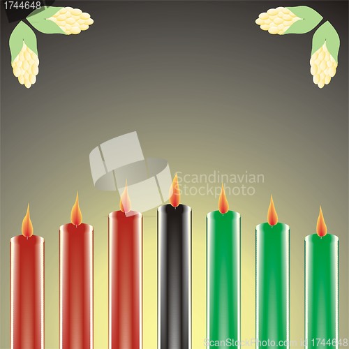 Image of seven kwanzaa candles in vector 