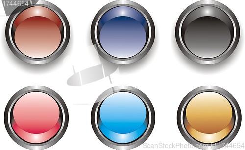 Image of set of glossy buttons