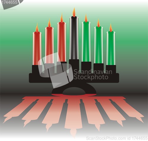 Image of seven kwanzaa candles in vector 