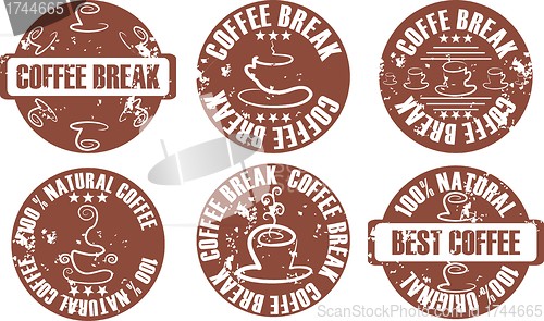Image of vector grunge coffee stamp set