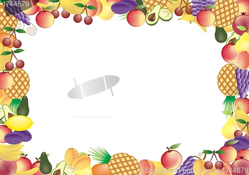 Image of fruits vector frame 