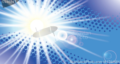 Image of Vector sun on blue sky with lenses flare, eps10 