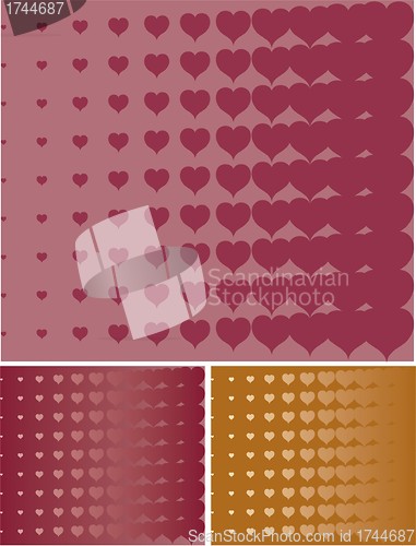 Image of valentines heart halftone background in vector 