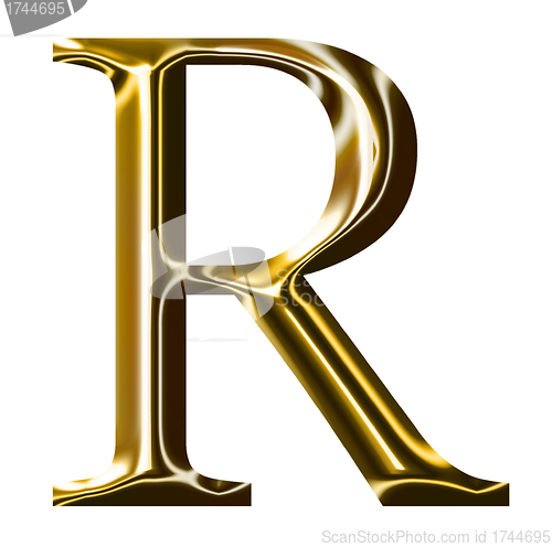 Image of gold alphabet symbol    -  uppercase  letter   