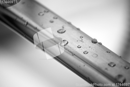 Image of drop of water on steel conctruction