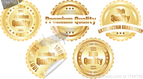 Image of vector gold  premium quality label 