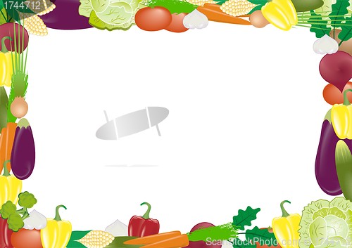 Image of vegetables vector frame  