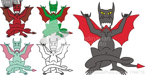 Image of hang loose dragon with Hawaiian sign in vector 