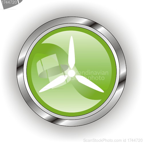 Image of green web glossy button  or icon  with wave