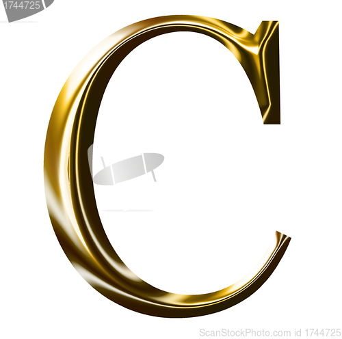 Image of gold alphabet symbol    -  uppercase  letter       