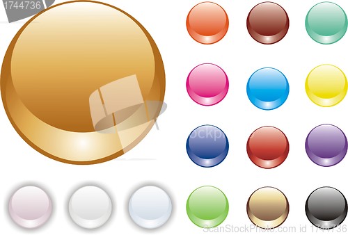 Image of set of glossy buttons