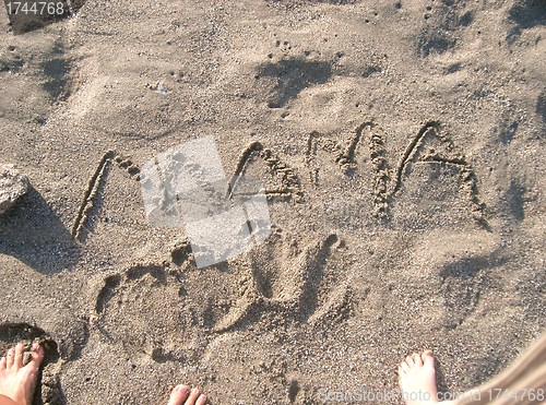 Image of picture on a sand 