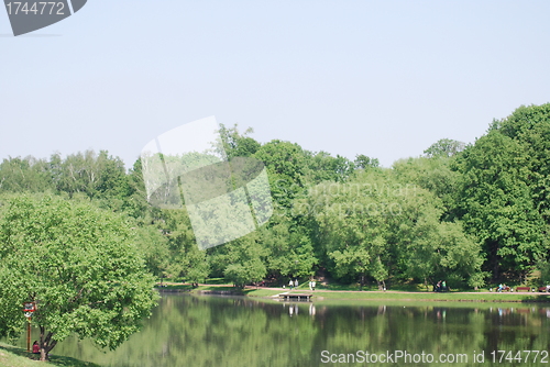 Image of outdoor - city park in Moscow at the spring and summer