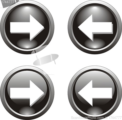 Image of set of black  button  or icon for webdesign