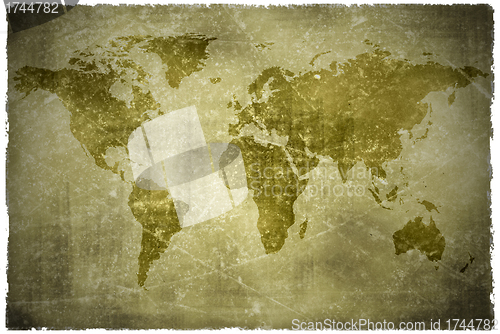 Image of aged  vintage world map texture and background 