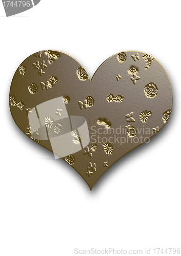 Image of gold  embossed heart