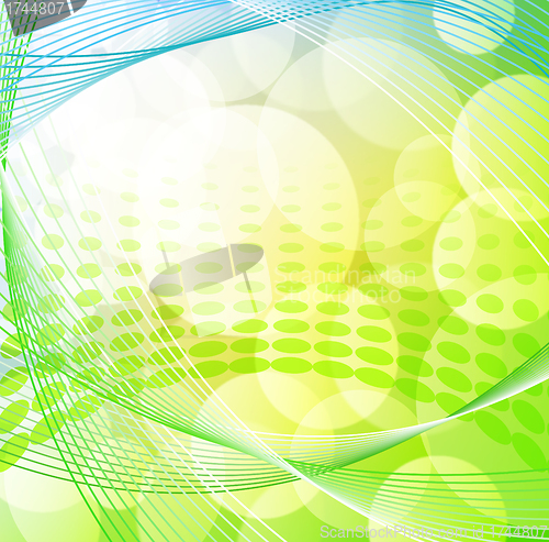 Image of Green spring background with blurry light  