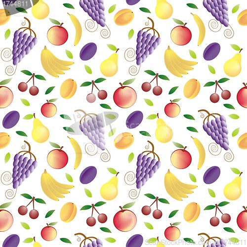 Image of fruits - seamless pattern and abstract nature background   