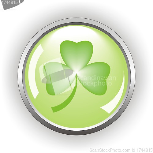 Image of clover or shamrock button  for St Patrick’s day 