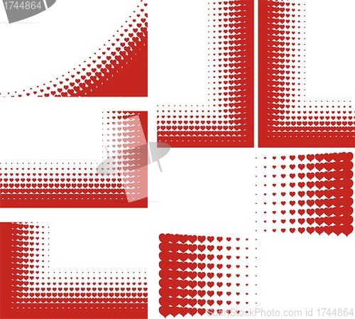 Image of valentines heart halftone background in vector