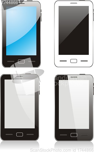 Image of vector touch smartphone set