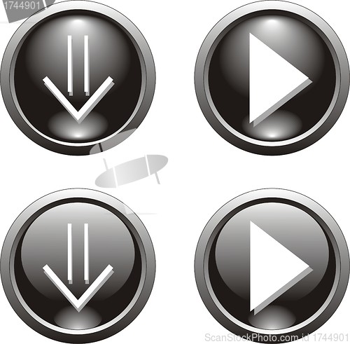 Image of set of black  button  or icon for webdesign