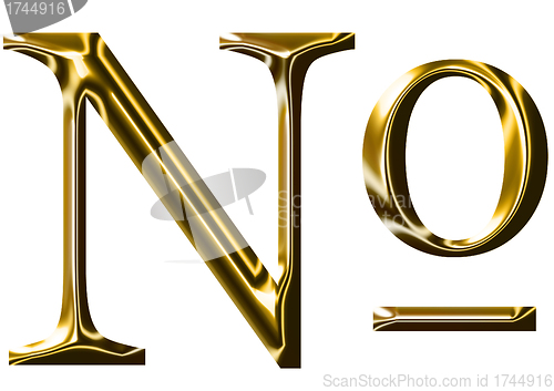Image of gold number sign ¹