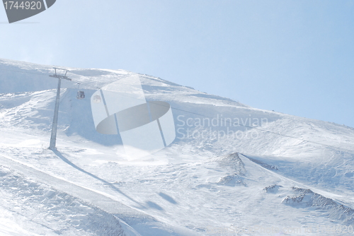 Image of ski resort and  snow mountains in Turkey Palandoken Erzurum